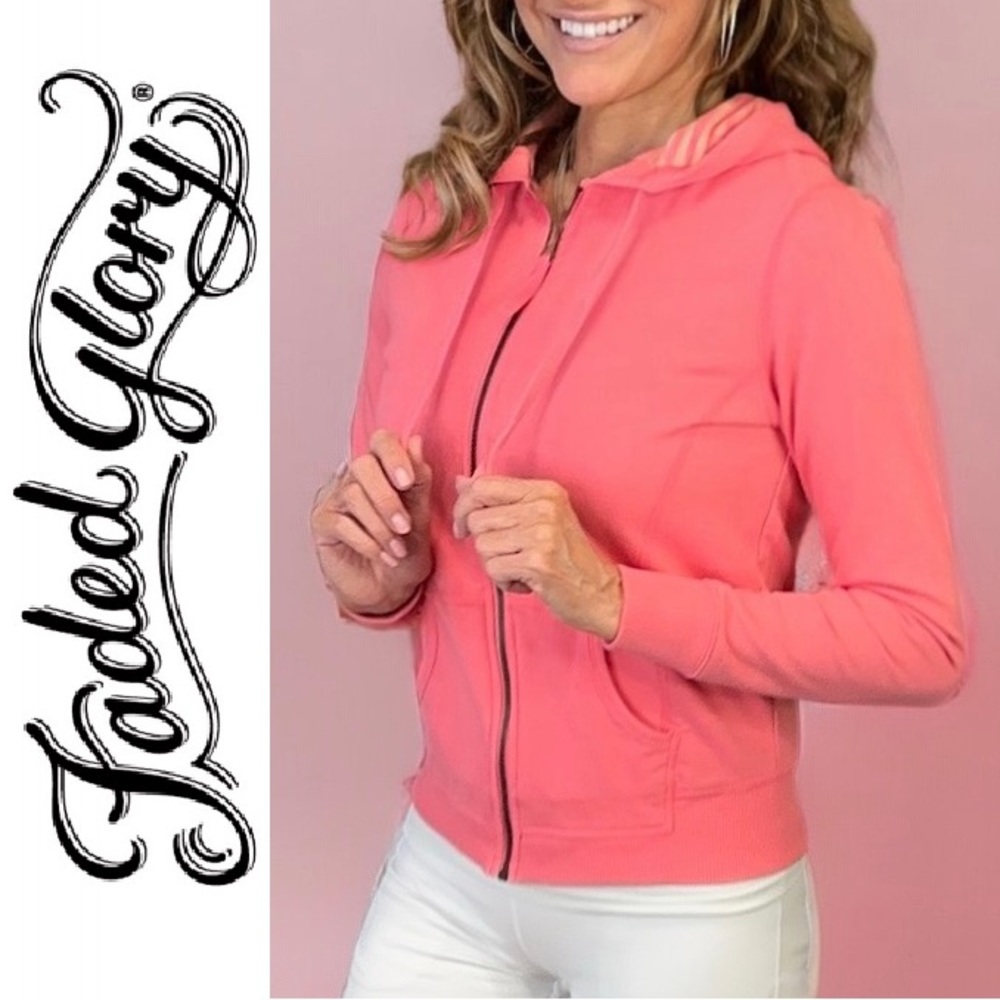 Faded Glory Pink Zip Up Hoodie S